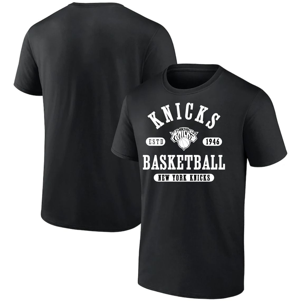 Men 2025 NBA New York Knicks Black T shirts style 041->mlb t-shirts->Sports Accessory